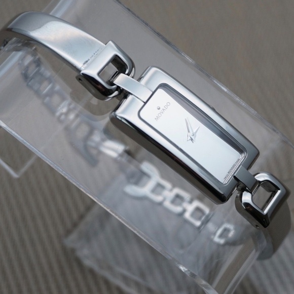 RARE AUTH SWISS MOVADO MIRROR DIAL, SS Bracelet main image 5